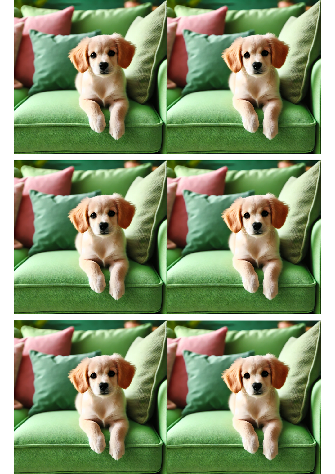 Reispapier für Decoupage-Collage „Hund auf grünem Sofa“ Kat. Nr. 2981
