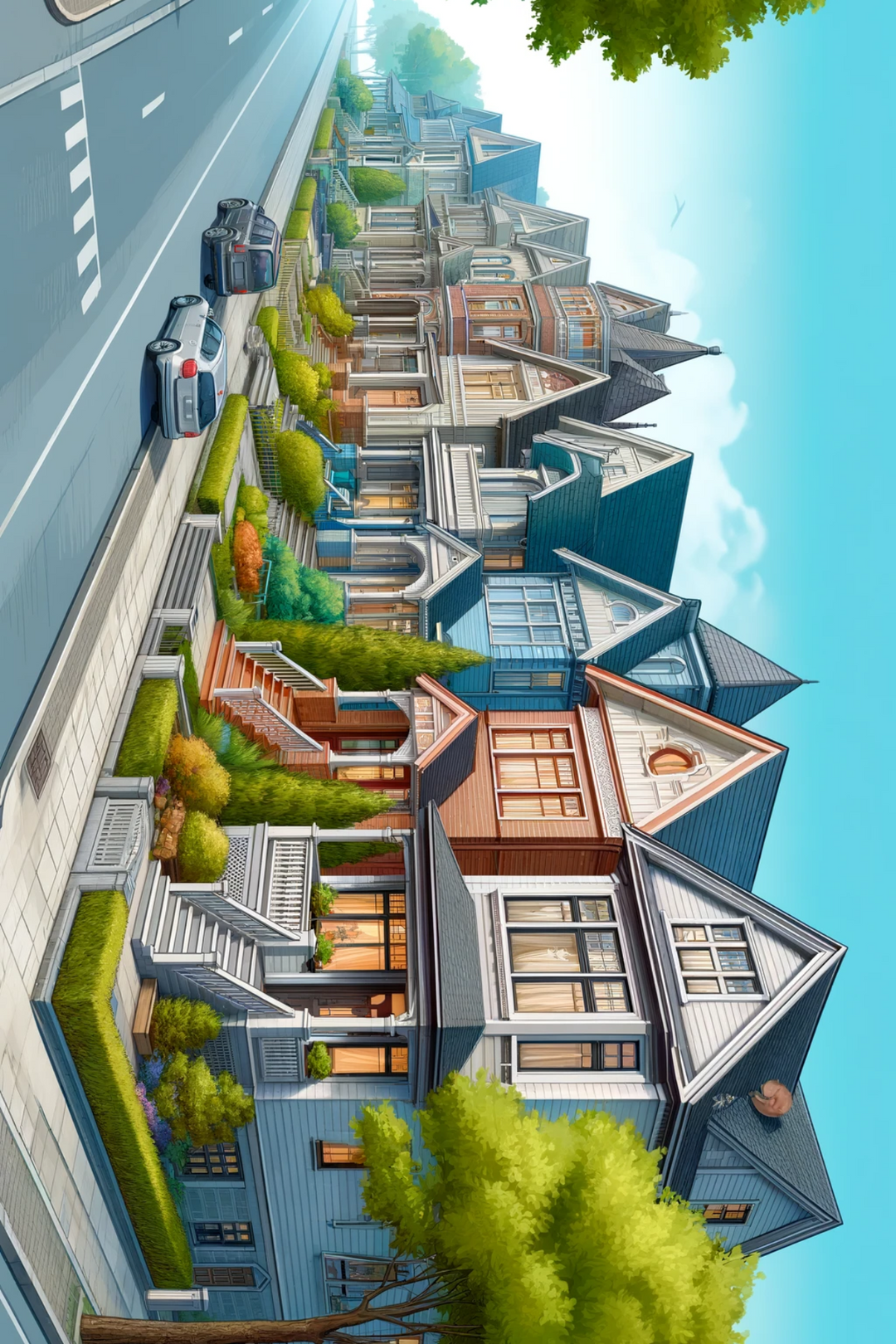 Reispapier für Decoupage Homes Street Full Kat. Nr. 107