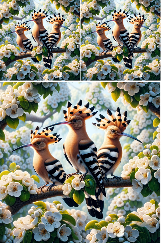 Rice Paper For Decoupage Hoopoe On A Pear Tree Collage Cat. No. 521