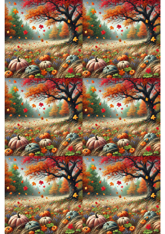 Reispapier für Decoupage-Kürbisse 4 Collage Kat. Nr. 2573