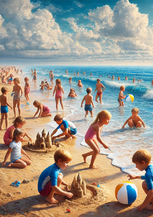 Reispapier für Decoupage „Kinder am Strand“, Kat. Nr. 1266