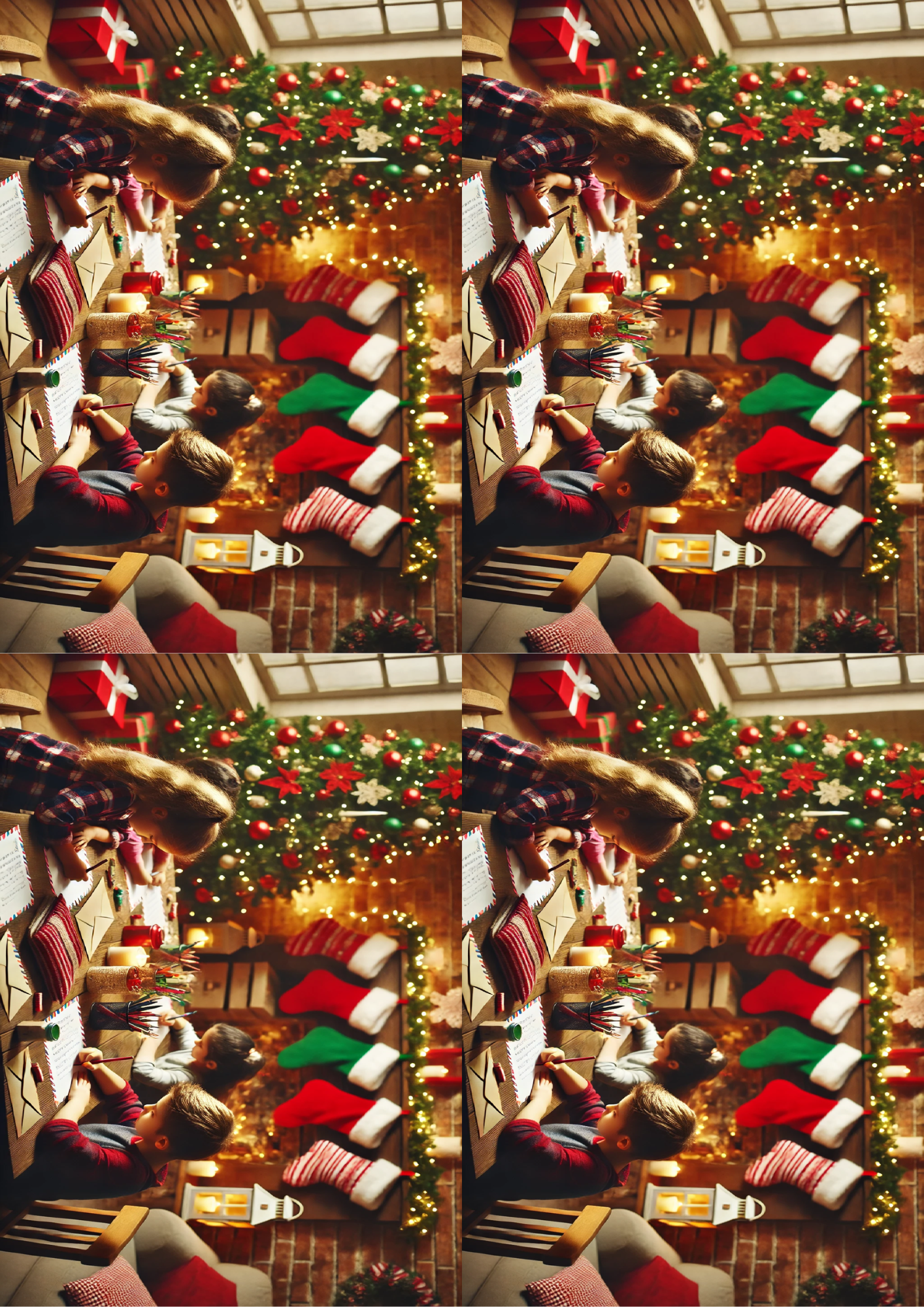 Rice Paper for Decoupage Children Write a Letter to Santa Claus Collage Cat. No. 1516