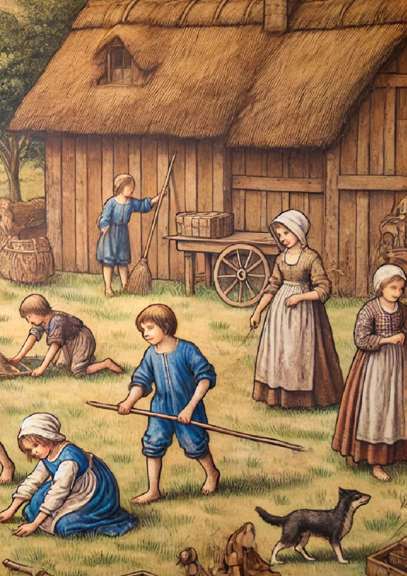 Reispapier für Decoupage Landkinder im Mittelalter Voll Kat. Nr. 1272