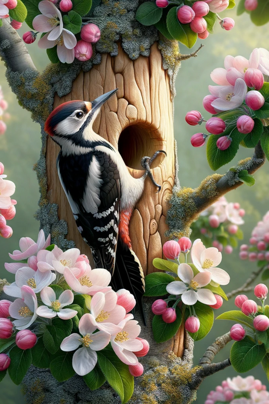 Reispapier für Decoupage Specht auf Apfelbaum Kat. Nr. 117