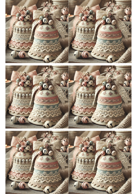 Reispapier für Decoupage-Glocken Shabby Chic Collage Kat. Nr. 1872
