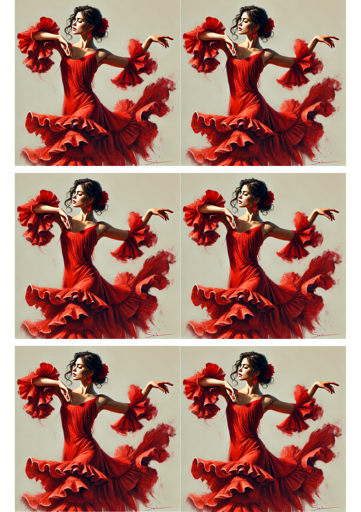 Reispapier für Decoupage Flamenco-Tänzerin-Collage Kat. Nr. 2989