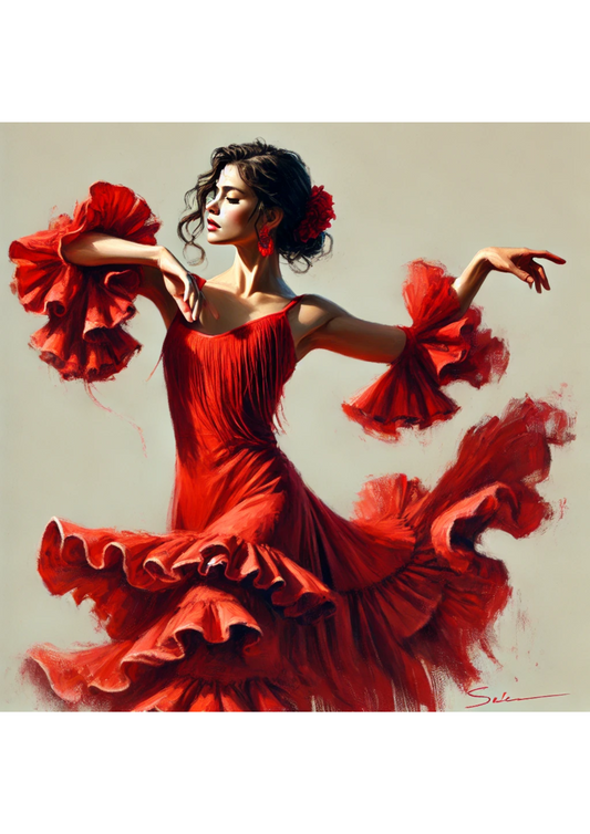 Reispapier für Decoupage Flamenco-Tänzerin, vollständig, Kat.-Nr. 2990