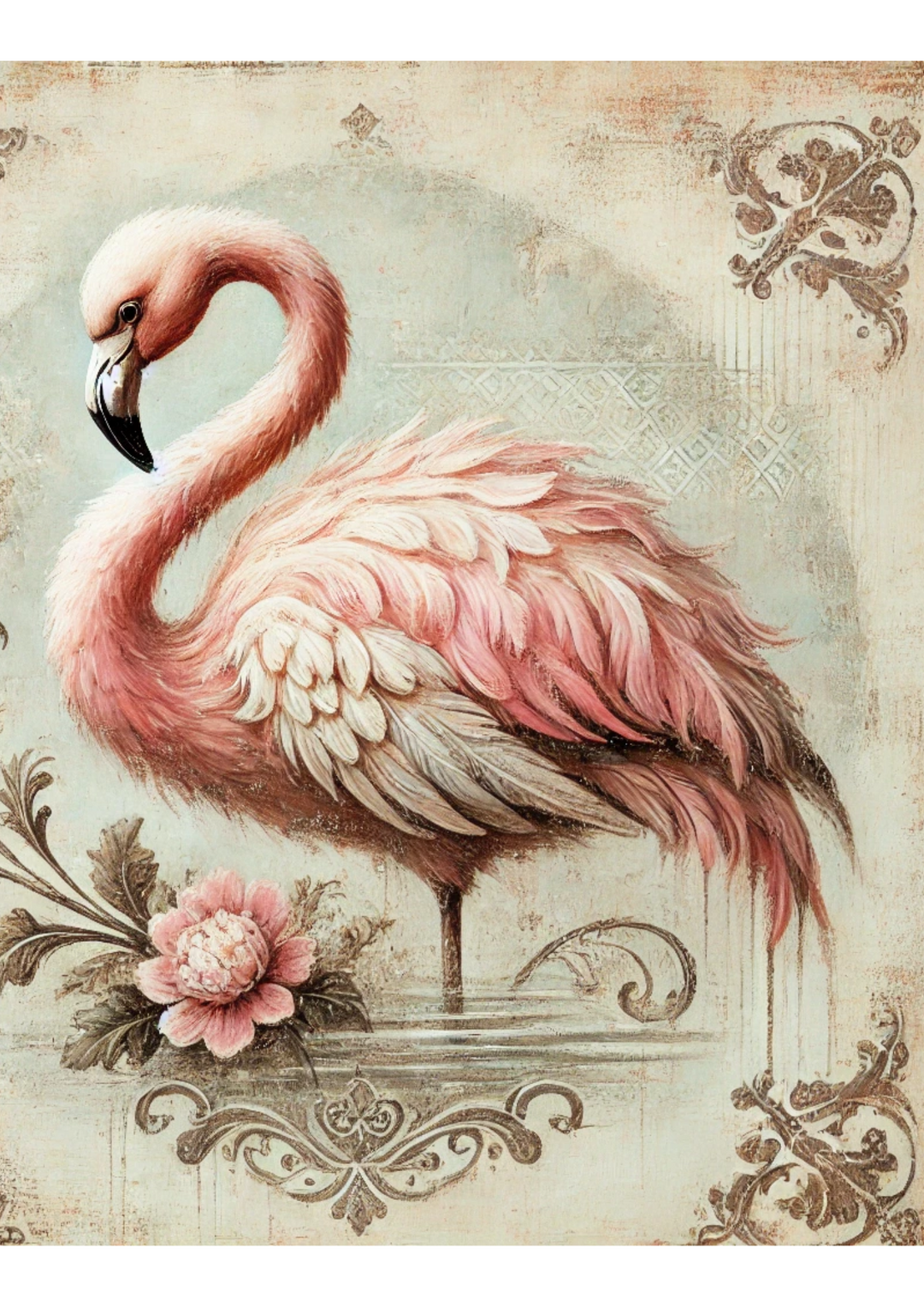 Reispapier für Decoupage Flamingo Shabby Chic Full Kat. Nr. 1891