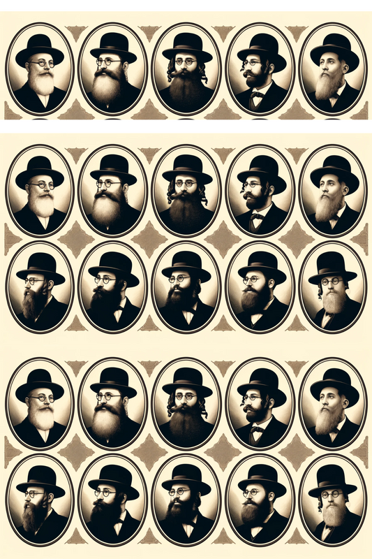 Reispapier für Decoupage Köpfe Juden Chassidim Oval Collage Kat. Nr. 133