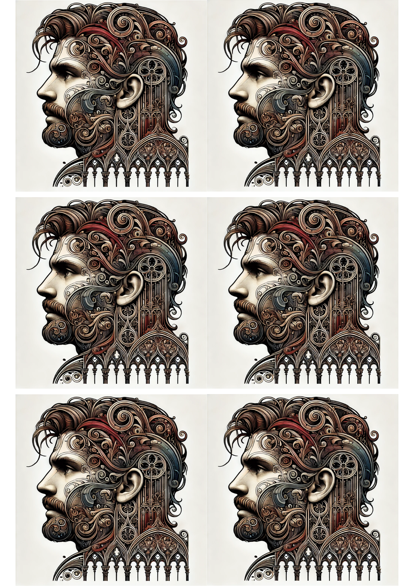 Reispapier für Decoupage Gothic Man Collage Kat. Nr. 1934