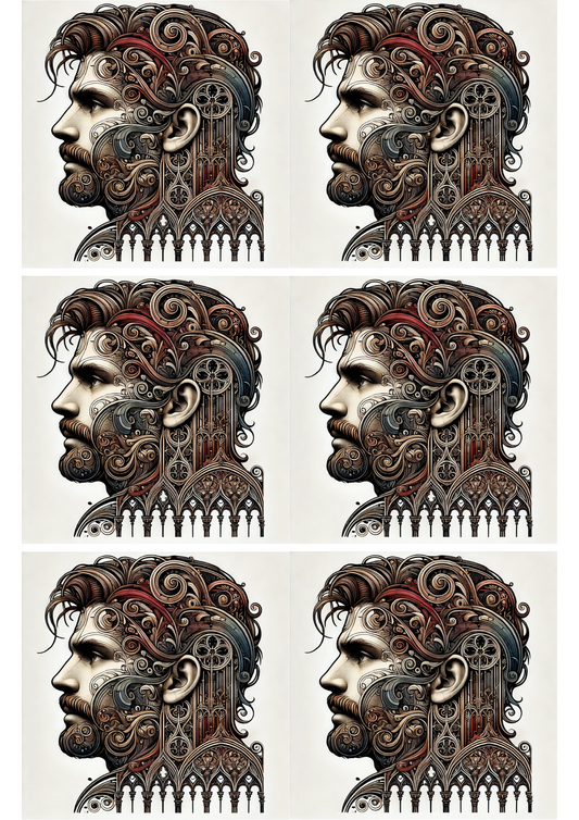 Reispapier für Decoupage Gothic Man Collage Kat. Nr. 1934