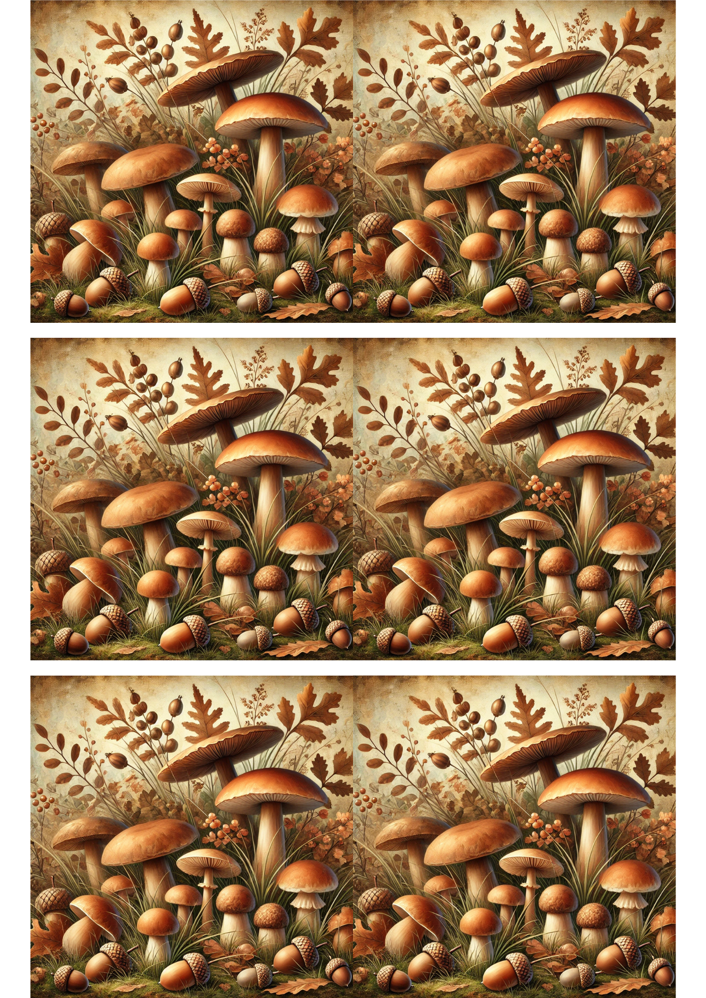 Reispapier für Decoupage-Pilze 2 Collage Kat. Nr. 3003