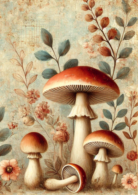 Reispapier für Decoupage Pilze Shabby Chic Full Kat. Nr. 2822