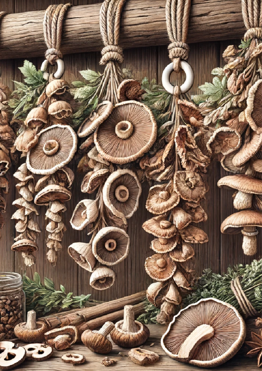 Reispapier für Decoupage Getrocknete Pilze Voll Kat. Nr. 1193