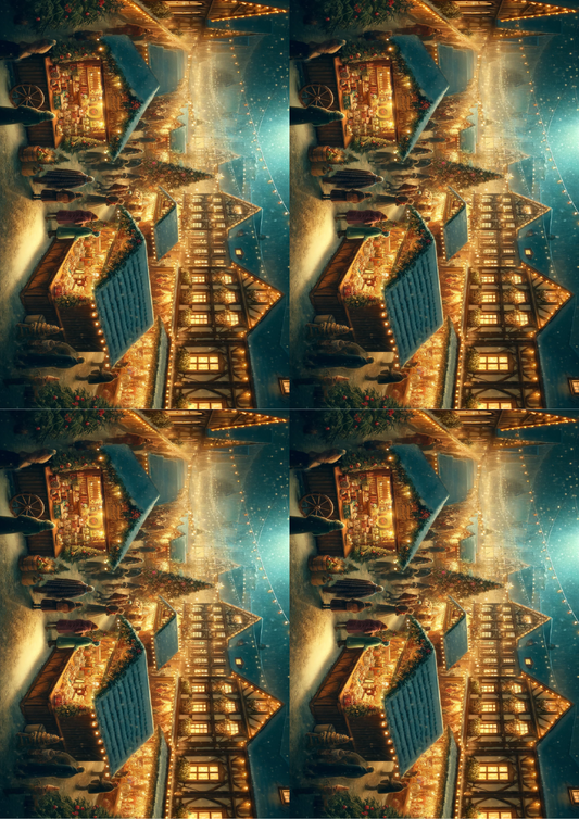 Rice Paper for Decoupage Christmas Market Collage Cat. No. 1522