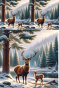 Rice Paper for Decoupage Deer and Stag in Winter Collage Cat. No. 563