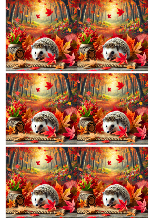 Reispapier für Decoupage-Collage „Igel im Herbst“ Kat. Nr. 1970