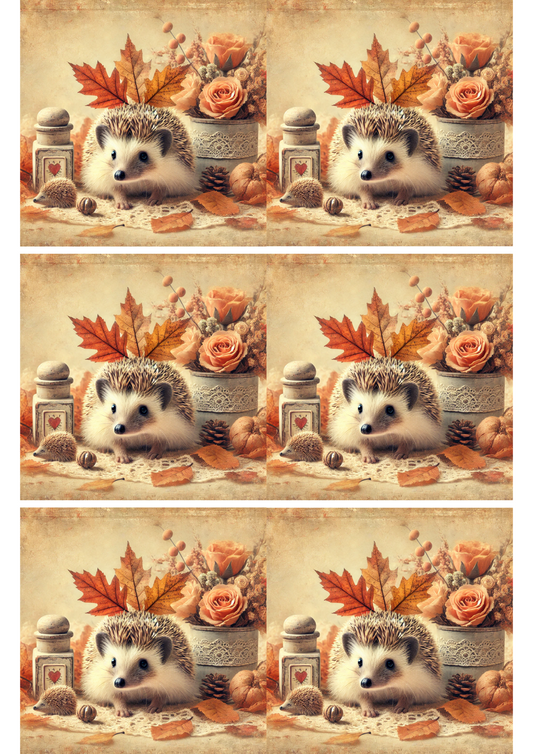 Reispapier für Decoupage Igel Herbstcollage Kat. Nr. 2589
