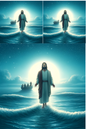 Rice Paper for Decoupage Jesus Walks on Water Collage Cat. No. 567