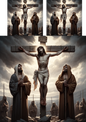 Rice Paper for Decoupage Jesus on the Cross Collage Cat. No. 575