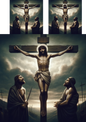 Rice Paper For Decoupage Jesus Crucified Collage Cat. No. 589
