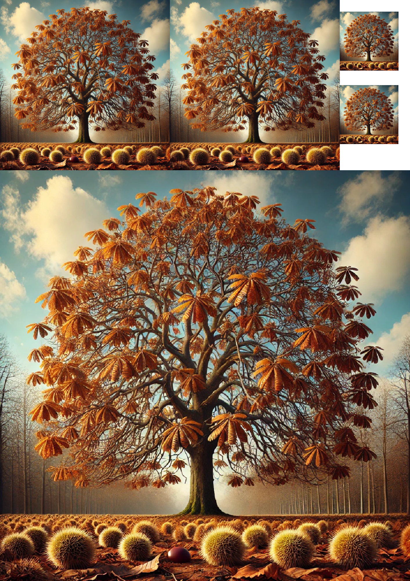 Reispapier für Decoupage Kastanienbaum im Herbst Collage Kat. Nr. 1297