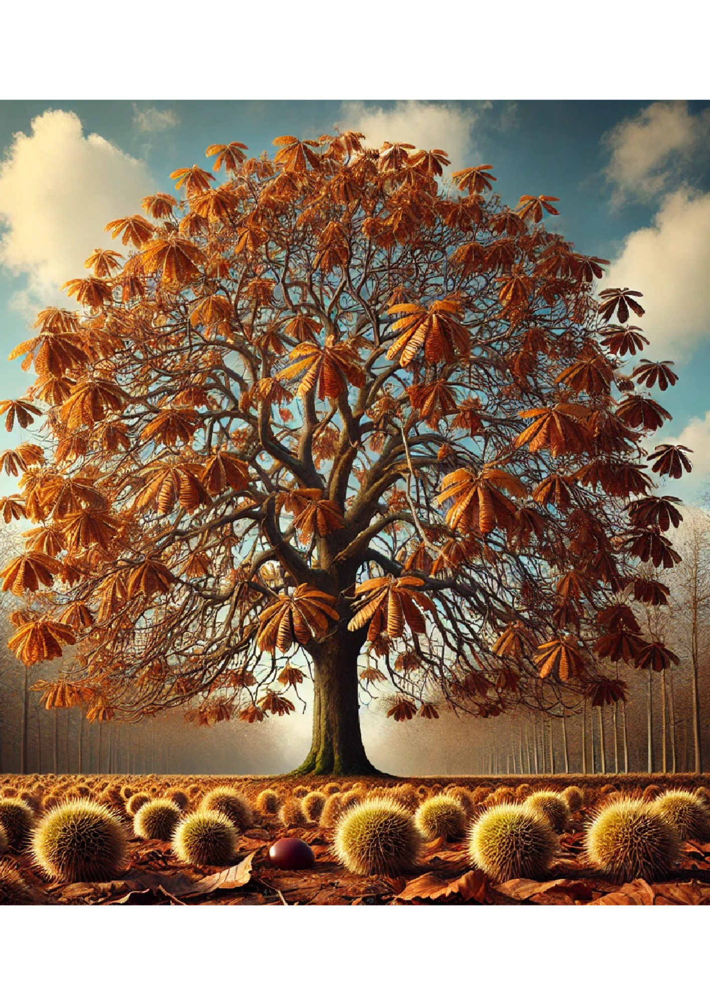 Reispapier für Decoupage Kastanienbaum im Herbst Voll Kat. Nr. 1298