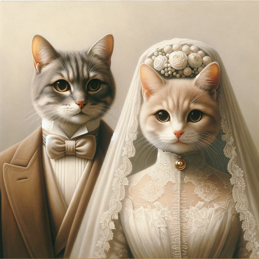 Reispapier für Decoupage Katze Hochzeitsportrait Katze Nr. 73