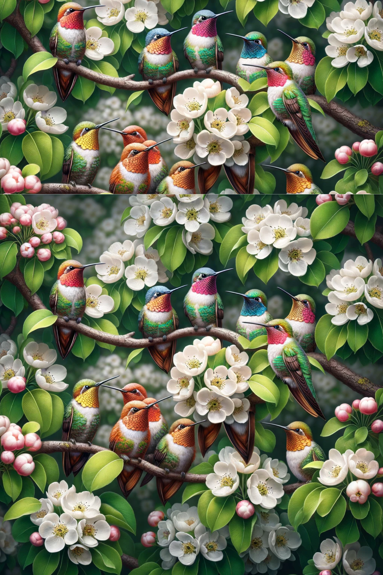 Reispapier für Decoupage Kolibri auf einem Birnbaum, Kat. Nr. 143
