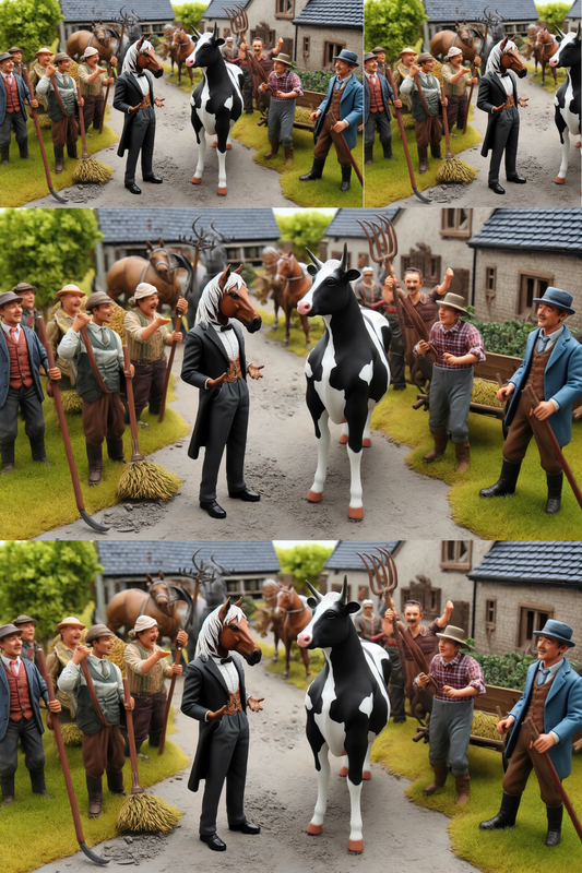 Rice Paper For Decoupage Horse Cow Talking 2 Collage Cat. No. 151