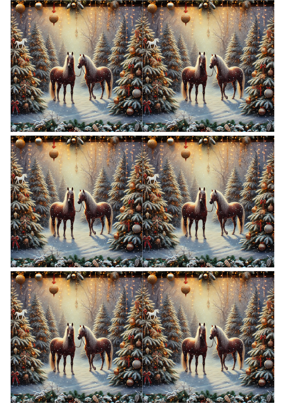 Reispapier für Decoupage-Collage „Pferde im Wald im Winter“ Kat. Nr. 2024