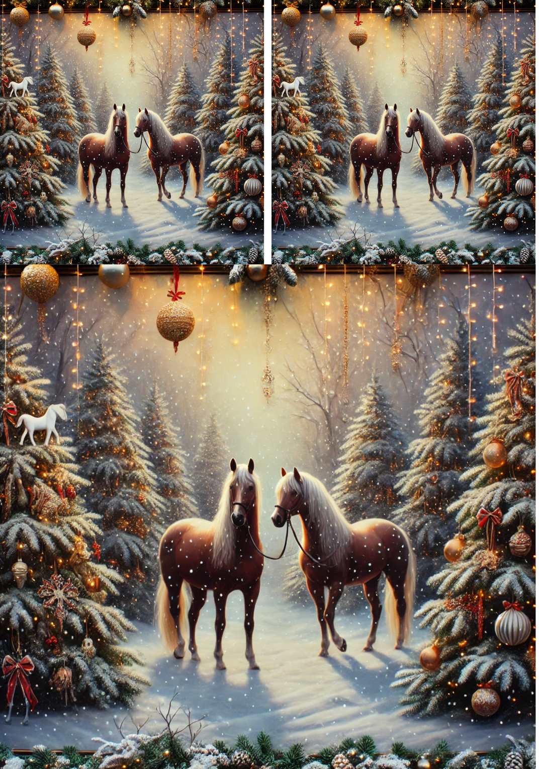 Reispapier für Decoupage-Collage „Pferde im Winterwald“ Kat. Nr. 2380