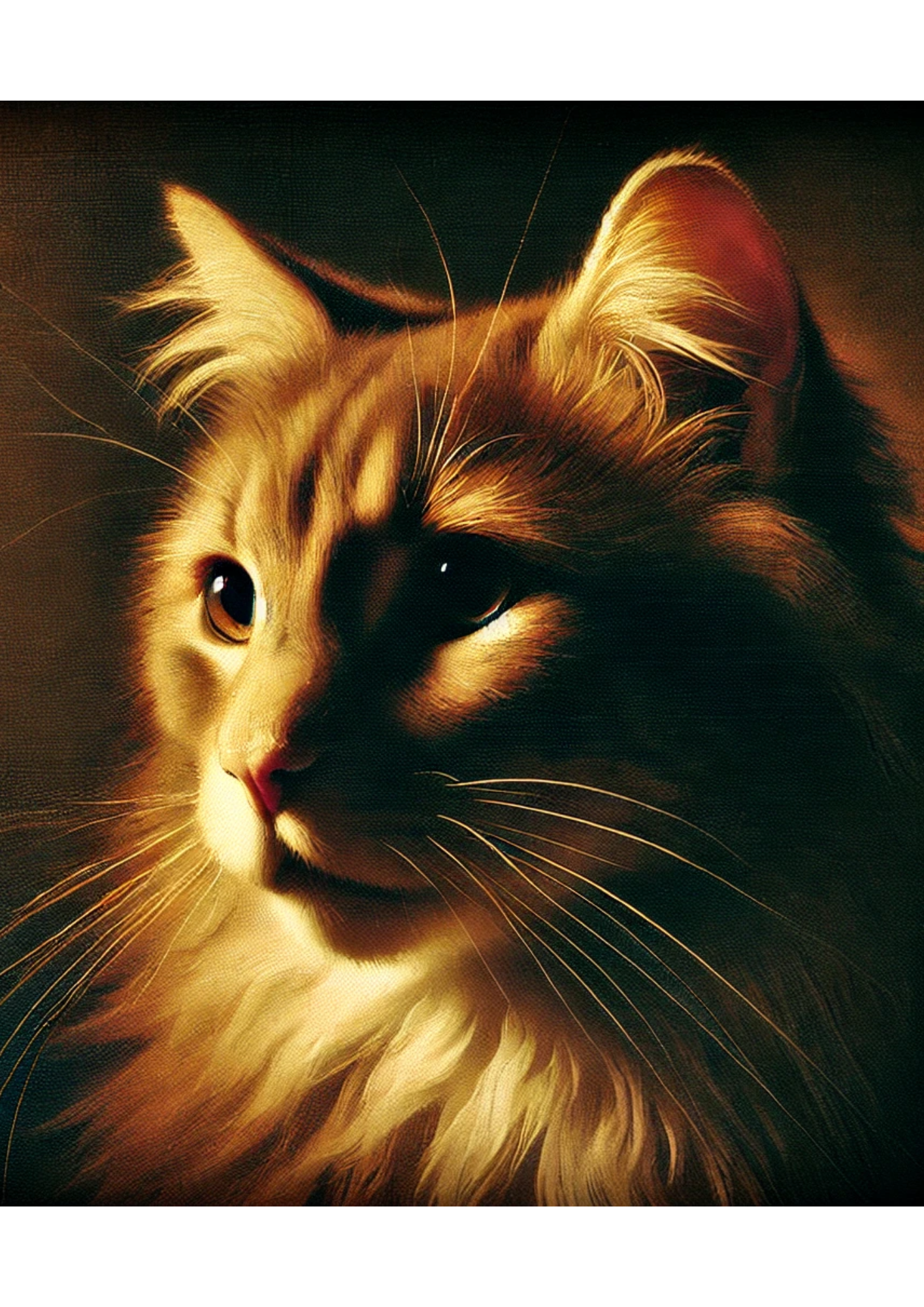 Reispapier für Decoupage-Katze im Rembrandt-Stil, vollständige Kat.-Nr. 2033