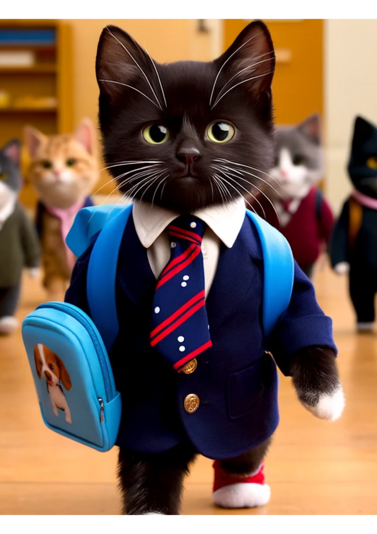 Reispapier für Decoupage Katze Student Full Cat Nr. 165