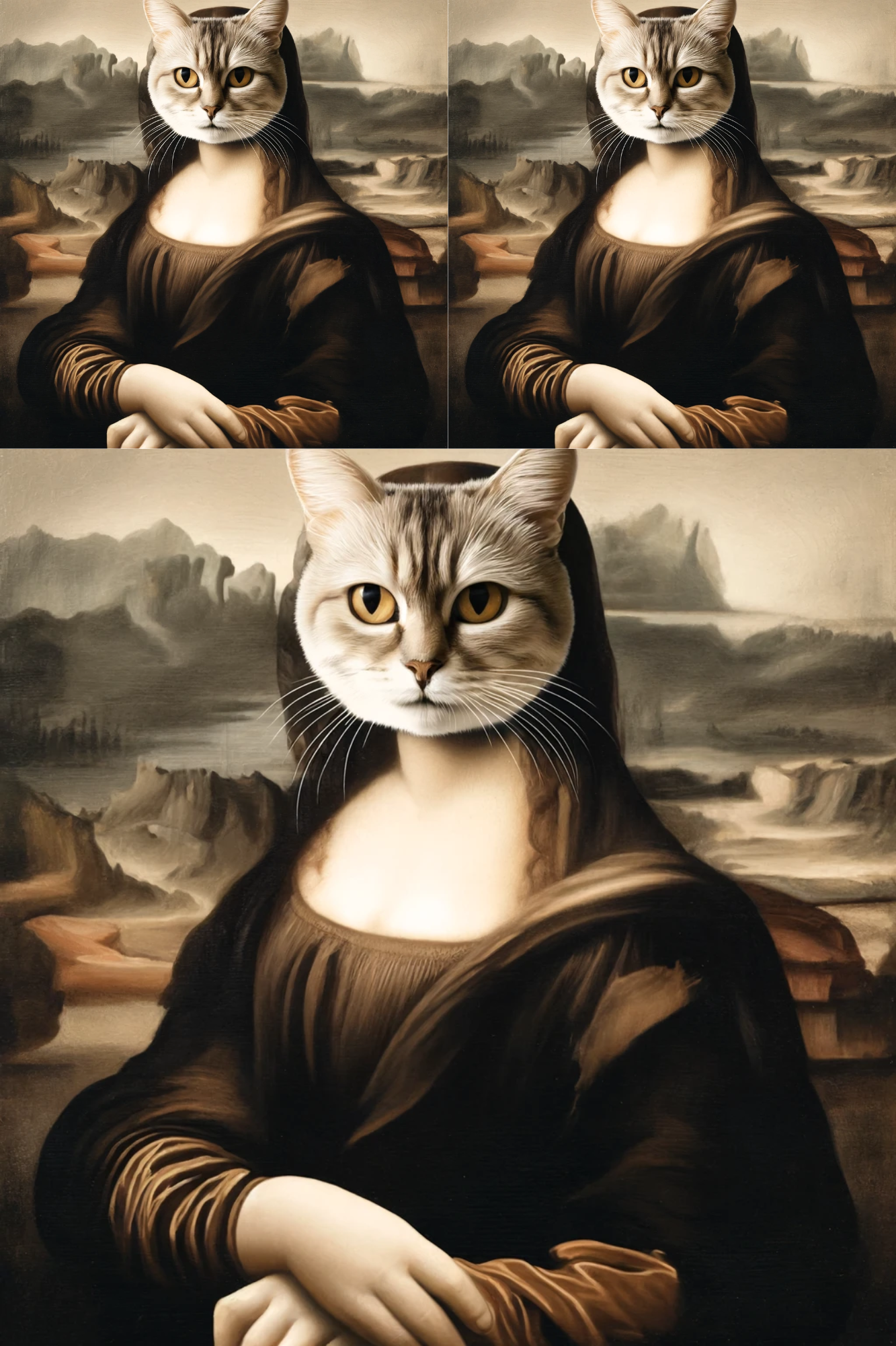 Reispapier für Decoupage Katze Mona Lisa Katze Nr. 51