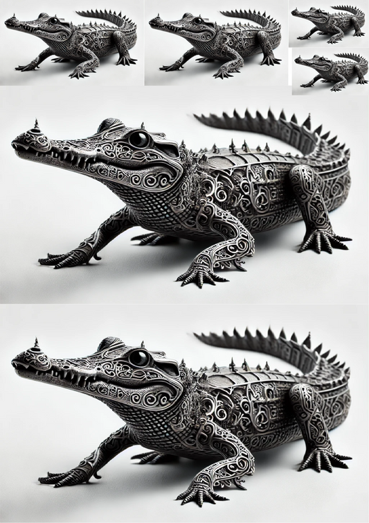 Reispapier für Decoupage-Krokodil im gotischen Stil Collage Kat. Nr. 1437