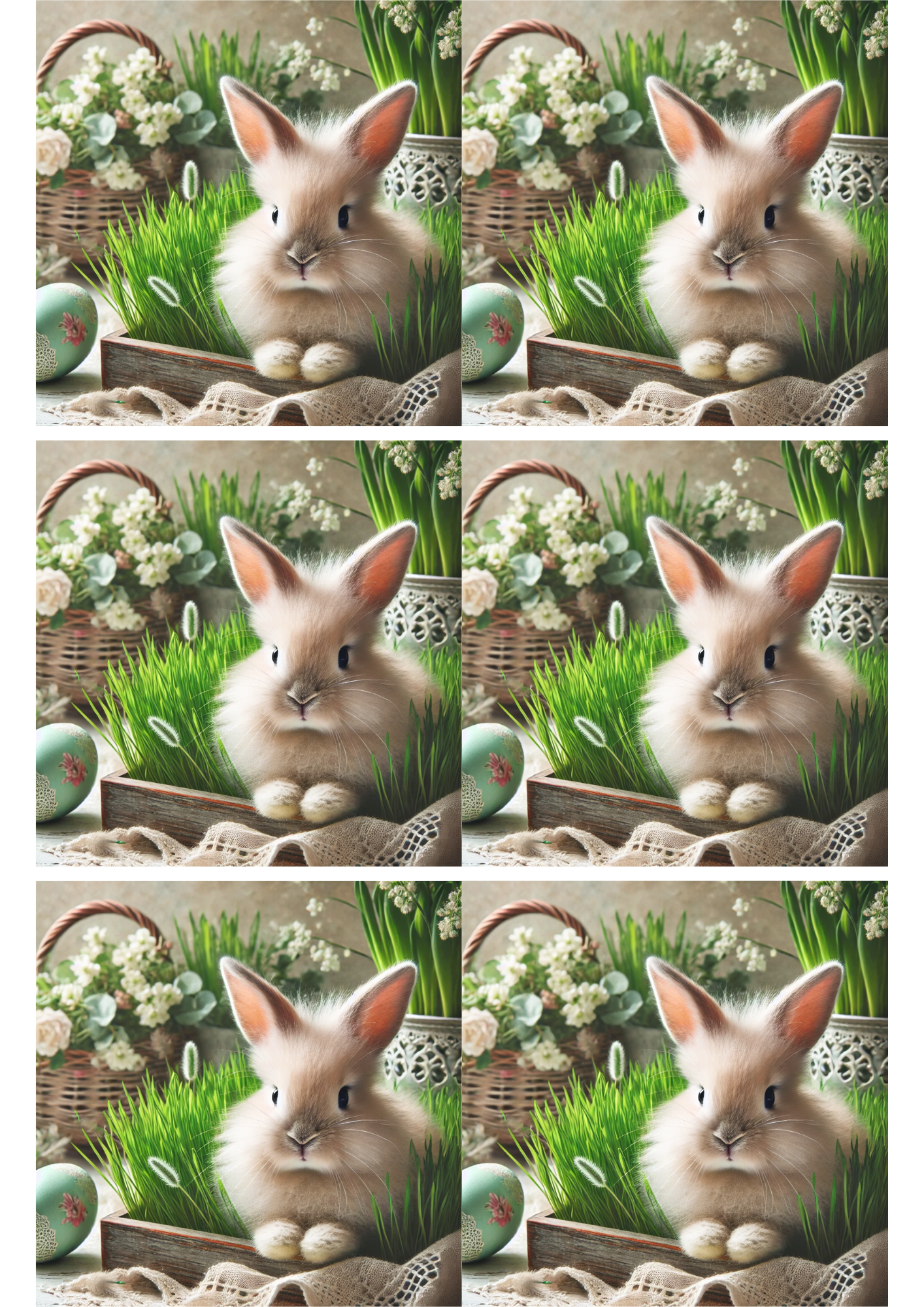 Reispapier für Decoupage-Kaninchen-Collage Kat. Nr. 2599