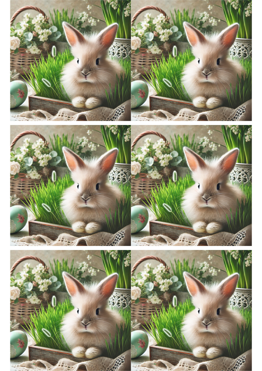 Reispapier für Decoupage-Kaninchen-Collage Kat. Nr. 2599