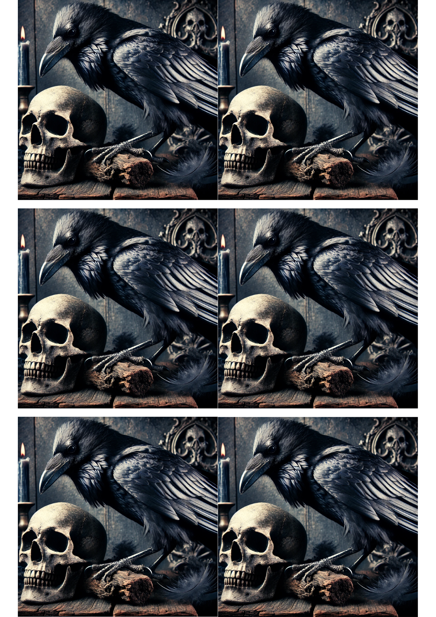 Reispapier für Decoupage Raben- und Totenkopfcollage Kat. Nr. 2845