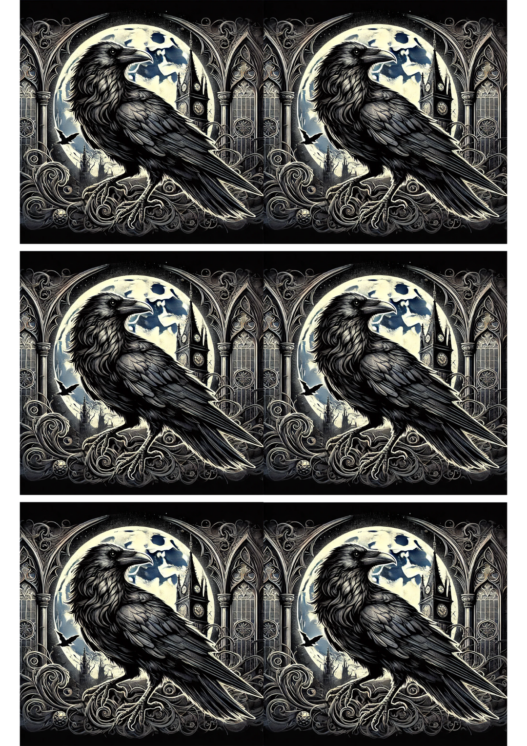 Reispapier für Decoupage Rabe im Gothic-Stil 2 Collage Kat. Nr. 2603