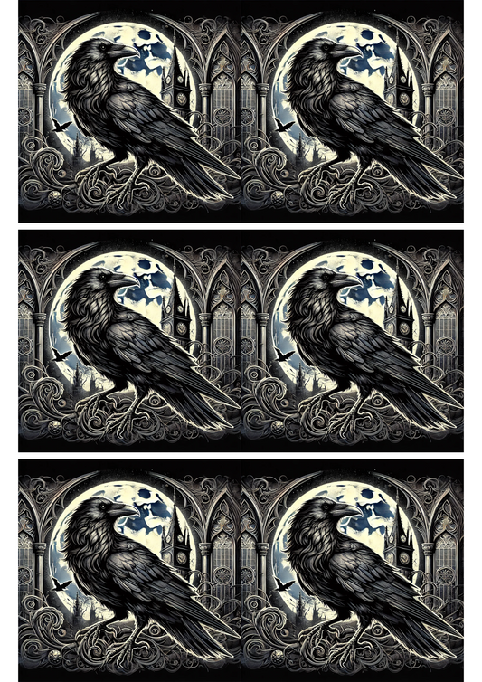 Reispapier für Decoupage Rabe im Gothic-Stil 2 Collage Kat. Nr. 2603