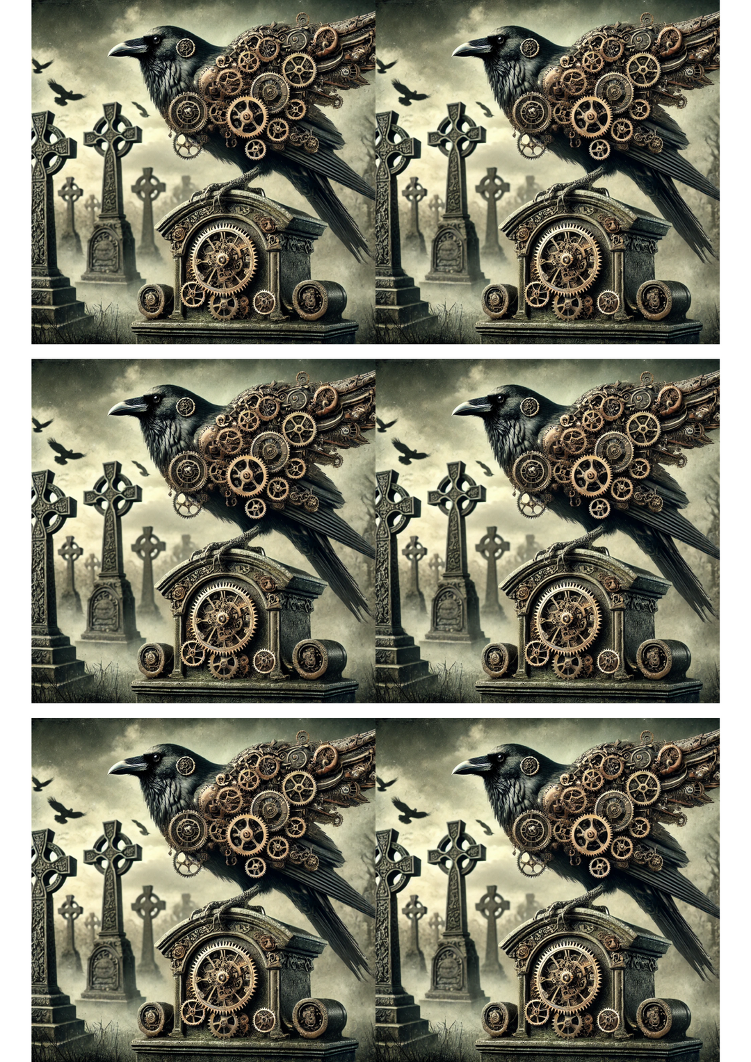 Reispapier für Decoupage Rabe Halloween Steampunk 2 Collage Kat. Nr. 2849