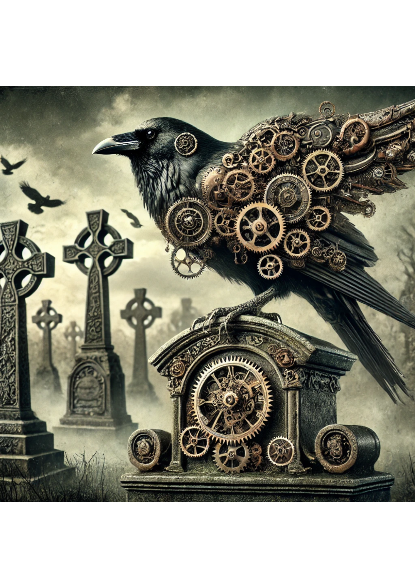 Reispapier für Decoupage Rabe Halloween Steampunk 2 Volle Kat. Nr. 2850