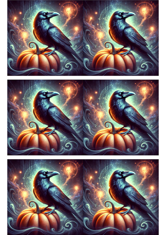 Reispapier für Decoupage Rabe Halloween Collage Kat. Nr. 2851