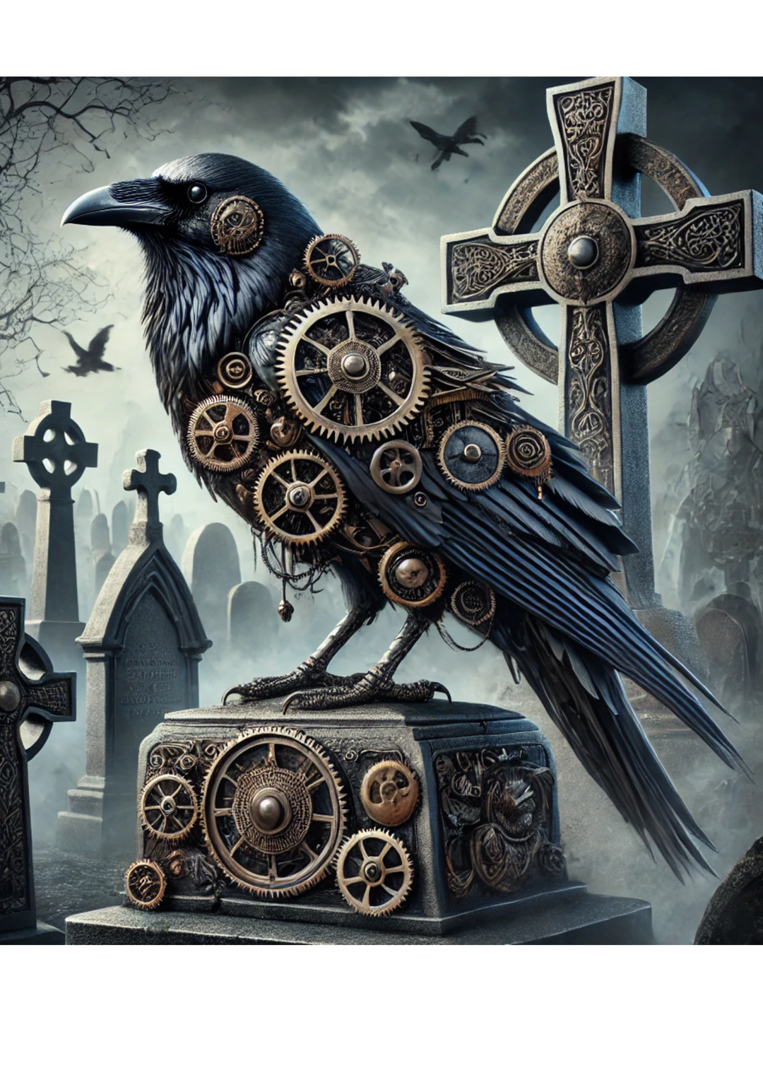 Reispapier für Decoupage Rabe Halloween Steampunk Volle Kat. Nr. 2848