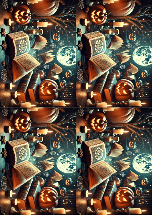 Reispapier für Decoupage Halloween Magic Book Collage Kat. Nr. 1616