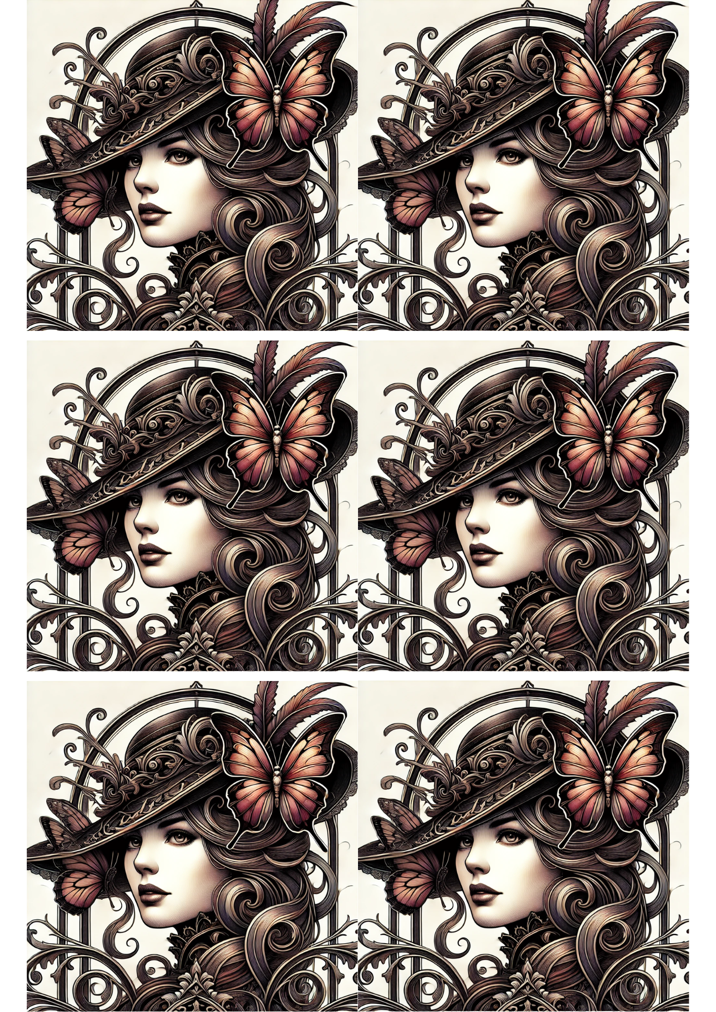 Reispapier für Decoupage-Collage „Frau im gotischen Stil“, Kat. Nr. 2068