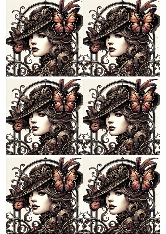 Reispapier für Decoupage-Collage „Frau im gotischen Stil“, Kat. Nr. 2068