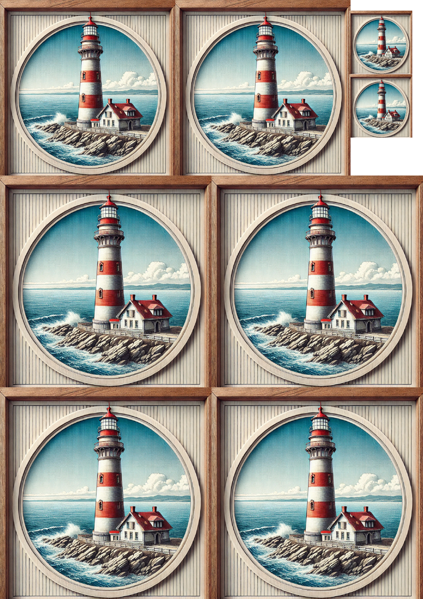 Reispapier für Decoupage Leuchtturm-Bildcollage Kat. Nr. 1315