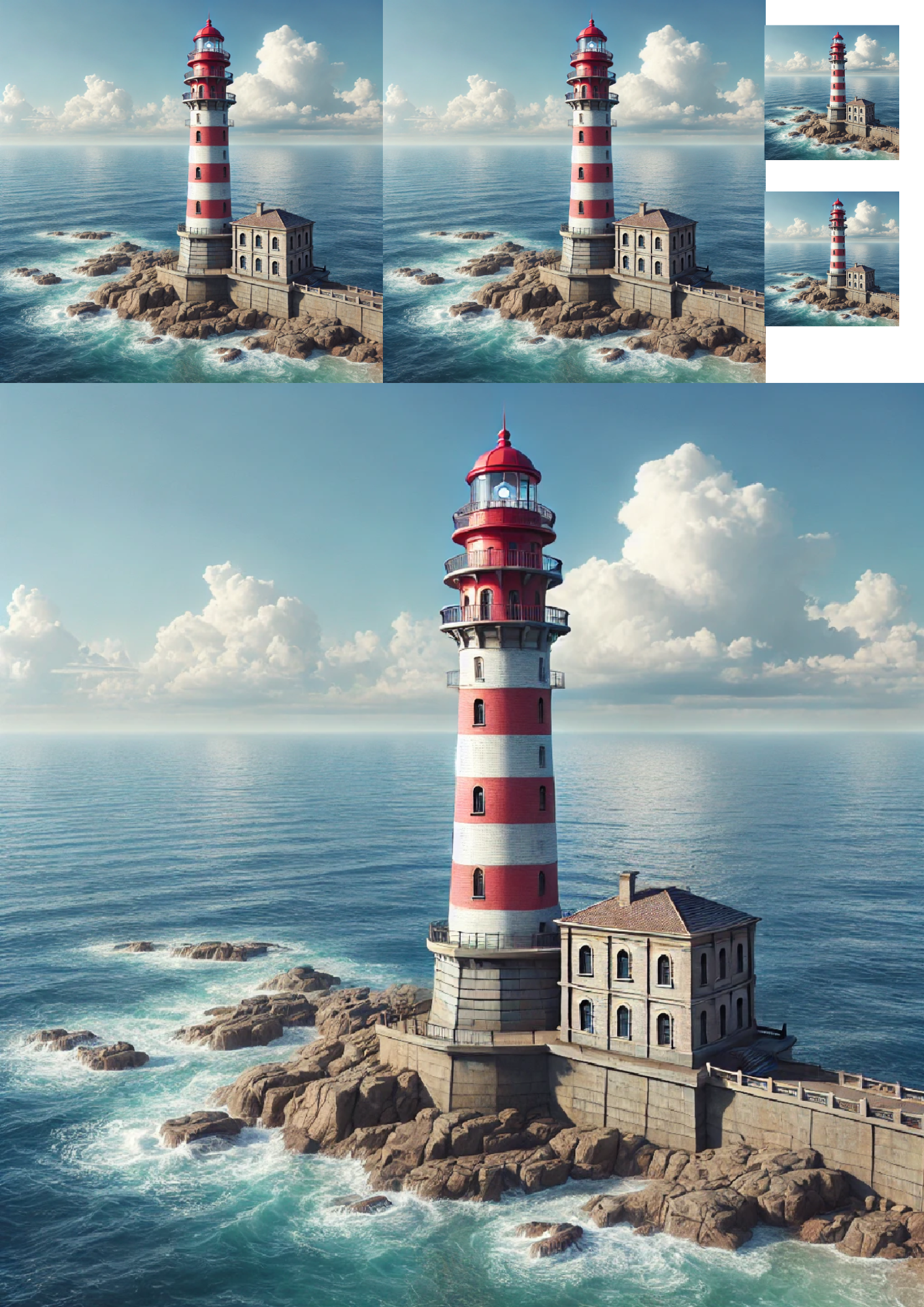 Reispapier für Decoupage-Collage „Leuchtturm auf Wellenbrecher“ Kat. Nr. 1317